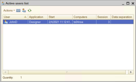 Fig. 55. Active users list